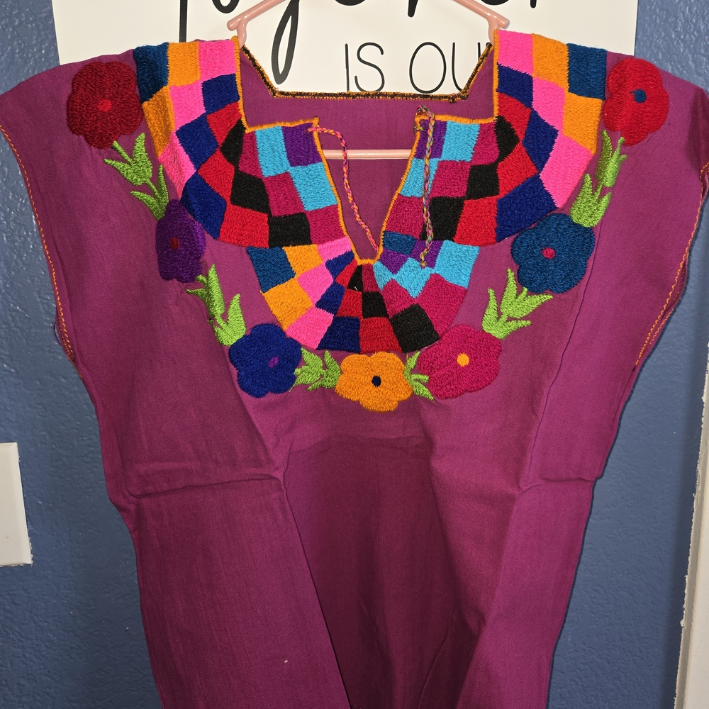 Colorful Embroidered Floral Blouse